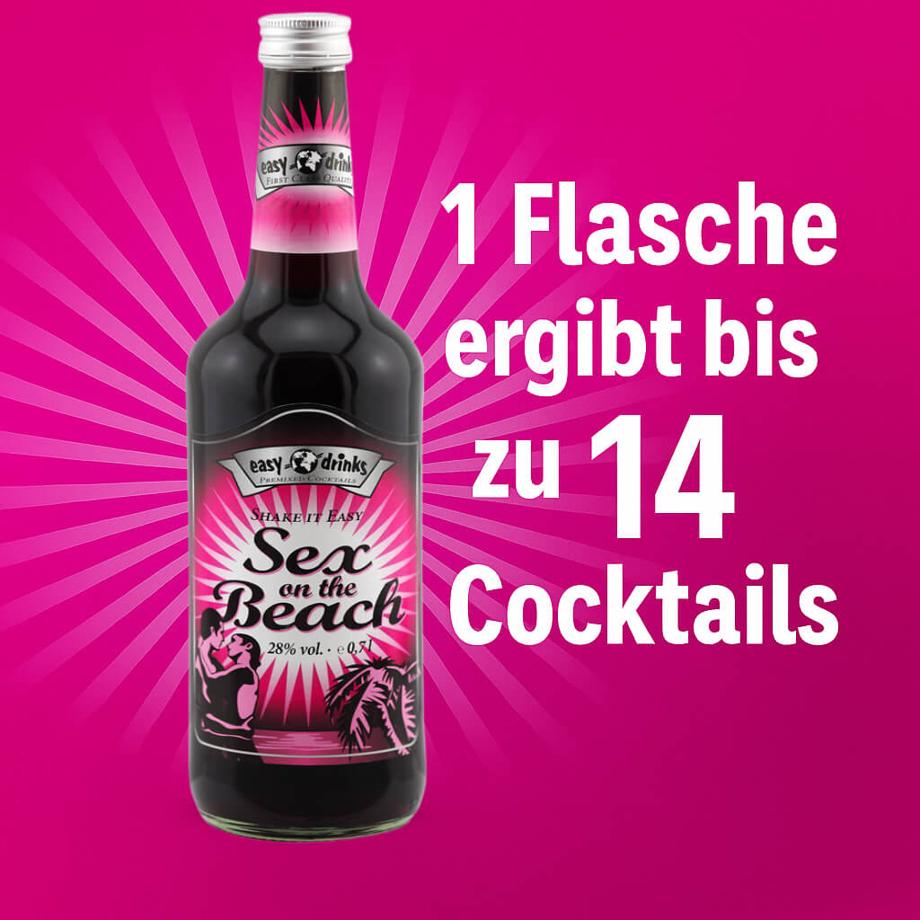 1 Flasche Sex on the Beach = bis zu 14 Cocktails