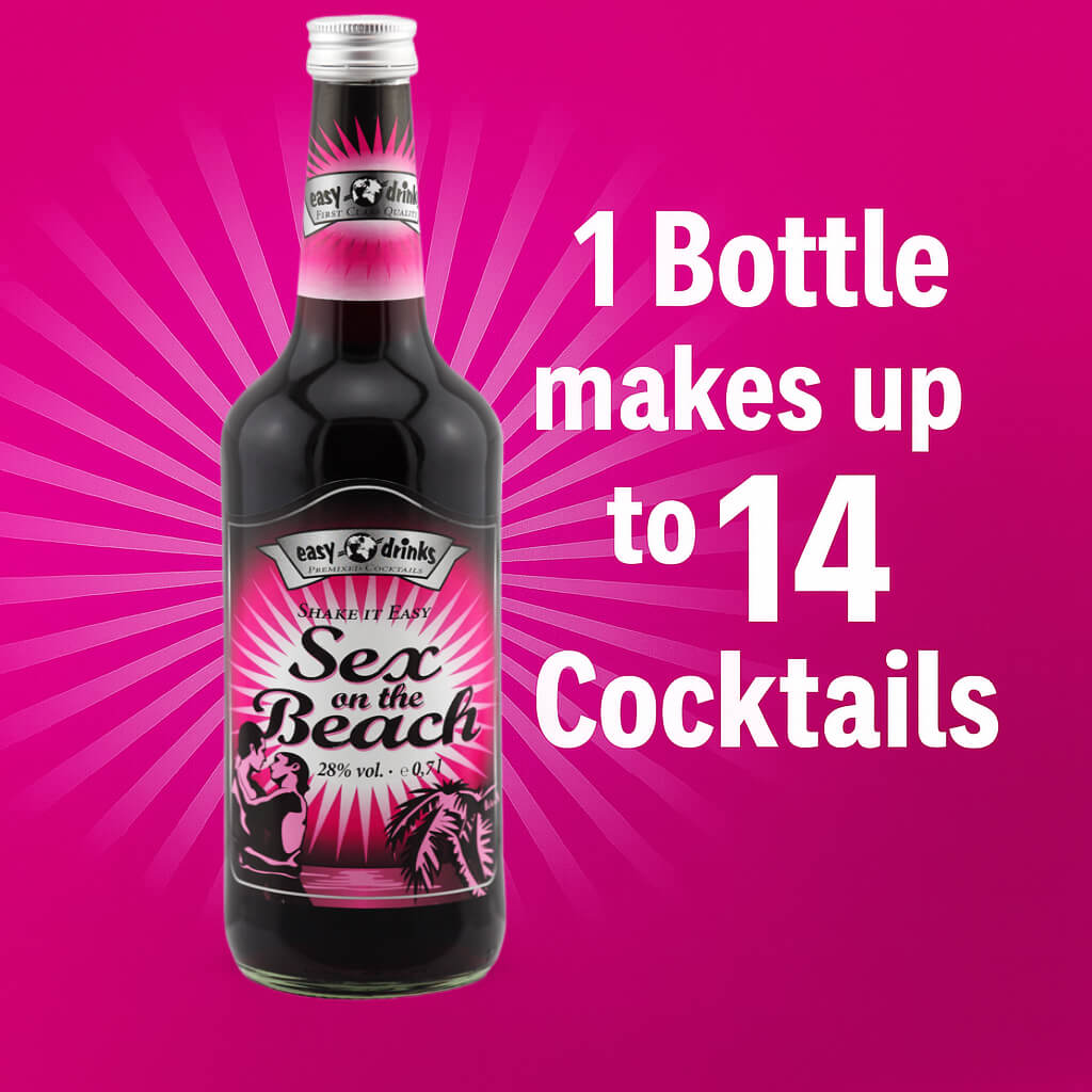 1 bottle of Sex on the Beach = up to 14 cocktails